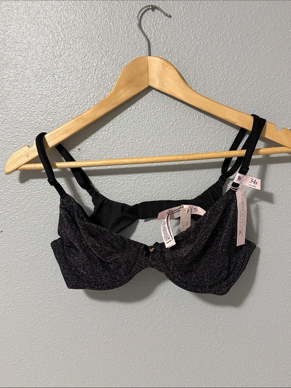 Victoria's Secret Black Sparkle Underwire Bra